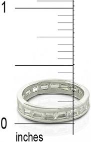 img 1 attached to 💍 Stackable Wedding Band Eternity Ring for Women - 2MM Simple Cubic Zirconia Channel Princess Cut CZ in 925 Sterling Silver