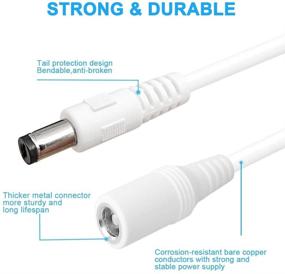 img 1 attached to 🔌 SIOCEN 2-пак 13 футового Провода для продления питания DC для CCTV камеры безопасности, светодиодной ленты - Мужской к Женскому 5.5 мм x 2.1 мм 12 В.