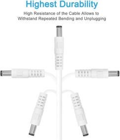 img 2 attached to 🔌 SIOCEN 2-пак 13 футового Провода для продления питания DC для CCTV камеры безопасности, светодиодной ленты - Мужской к Женскому 5.5 мм x 2.1 мм 12 В.