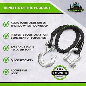 img 3 attached to 🚜 Mud Bandit ATV Recovery Strap: 9000lb Synthetic Rope with Winch Hook and D Ring Shackle - Premium Mudding Accessories for Four Wheeler and Quad