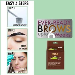 img 1 attached to 👁️ MINA ibrow Henna Professional Tint Kit: Medium Brown Shade with Nourishing Oil & Brush Combo Pack