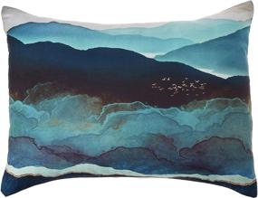 img 3 attached to 🛏️ Enhance Your Bedroom with Society6 Indigo Mountains SpaceFrogDesigns Comforter Set with Pillowcase(s), Full/Queen