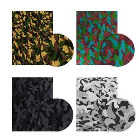 img 2 attached to Pack of 4 Assorted Colors Heat Transfer Camouflage Pattern Vinyl: Camo Iron 👕 on Vinyl Sheets 12x10'' for DIY Shirts and Garments (Camouflage Green, Gray, Red, Silver)