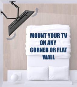 img 3 attached to 📺 Maximize Space with MI-4481 Corner TV Wall Mount - Full Motion Swivel Bracket for 32-55 Inch TVs, VESA 400x400 Pattern, 66 Lbs Capacity