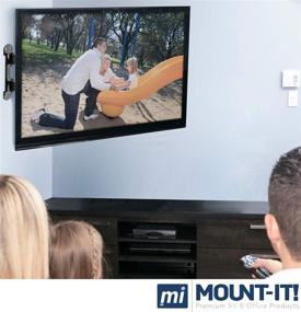 img 2 attached to 📺 Maximize Space with MI-4481 Corner TV Wall Mount - Full Motion Swivel Bracket for 32-55 Inch TVs, VESA 400x400 Pattern, 66 Lbs Capacity