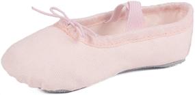 img 2 attached to 🩰 Ambershine Full Sole Ballet Shoes: Perfect Fit for Girls/Toddlers/Kids, Canvas and Satin Ballet Slippers with Ribbon - Optimal Dance Shoes