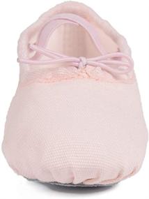 img 1 attached to 🩰 Ambershine Full Sole Ballet Shoes: Perfect Fit for Girls/Toddlers/Kids, Canvas and Satin Ballet Slippers with Ribbon - Optimal Dance Shoes