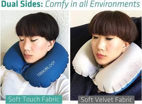 img 3 attached to 😌 Идеальный комфорт в пути: TREKOLOGY Надувная подушка для шеи для путешественников