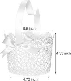 img 3 attached to 2 White Handle Wedding Flower Girl Baskets in Style B