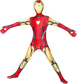 img 2 attached to 🦸 YUNFENG Bodysuit Superhero Costumes for Halloween Dress-Up & Pretend Play