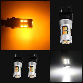 img 2 attached to 🔆 Highly Visible 3157 Dual-Color Turn Signal LED Light Bulbs 12V Replacement – 3457 3155 4057 4057 3047 3057-4pcs