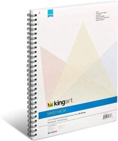 img 4 attached to 📒 KINGART Mixed Media Paper Pad | Heavyweight, Fine Texture | Perforated | Side Wire Bound | 98 lbs. (160g) | 11x14 | 60 Sheets