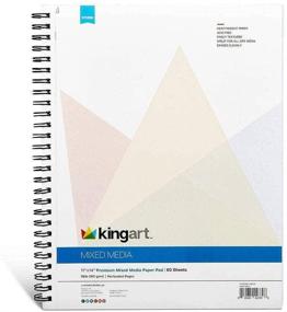 img 3 attached to 📒 KINGART Mixed Media Paper Pad | Heavyweight, Fine Texture | Perforated | Side Wire Bound | 98 lbs. (160g) | 11x14 | 60 Sheets