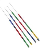 🧵 aari embroidery needles: ideal for beading and embroidery work - pack of 4 needles logo