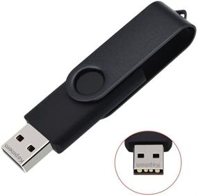 img 3 attached to 💾 5-Pack 2GB Флешки - Переносные USB-накопители на брелке, черные флешки, USB 2.0 флеш-накопители, металлические USB-накопители, поворотные флешки, оптовые наборы для рекламы и хранения данных клиентов