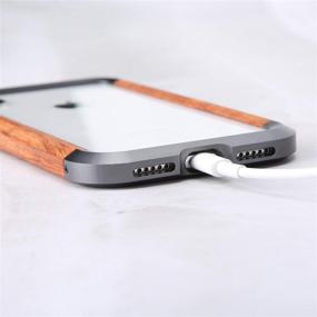 img 1 attached to 📱 KumWum iPhone Xs Max Wooden Case - Minimalistic Classic Design with Metal Bumper & Screen Protector