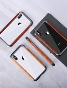 img 4 attached to 📱 KumWum iPhone Xs Max Wooden Case - Minimalistic Classic Design with Metal Bumper & Screen Protector