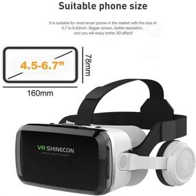 img 2 attached to 💻 2021 Newest VR SHINECON Headset + Bluetooth 3D Glasses Goggles HD Virtual Reality Headset for iOS & Android - Eye Protection & Comfort Fit - Adjustable Distance - Compatible with Phones 4.7-6.7