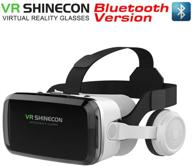 💻 2021 newest vr shinecon headset + bluetooth 3d glasses goggles hd virtual reality headset for ios & android - eye protection & comfort fit - adjustable distance - compatible with phones 4.7-6.7 logo