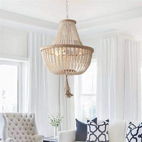 img 1 attached to 💡 Safavieh LIT4477B Collection Lush Kristi 3-Light 16.5" Beaded Pendant in Cream