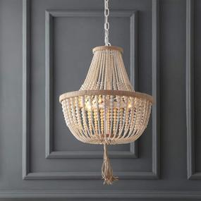 img 2 attached to 💡 Safavieh LIT4477B Collection Lush Kristi 3-Light 16.5" Beaded Pendant in Cream