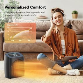 img 2 attached to 🔥 Efficient Indoor Digital Electric Space Heater: Portable 1500W Heater with Thermostat, Timer, and Safety Features for Bedroom or Office