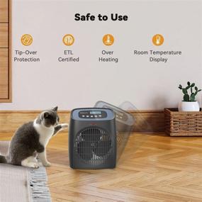 img 1 attached to 🔥 Efficient Indoor Digital Electric Space Heater: Portable 1500W Heater with Thermostat, Timer, and Safety Features for Bedroom or Office