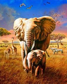 img 4 attached to Exquisite 5D Diamond Painting Kit for Adults: Elephant Rhinestone Embroidery Craft - Full Drill with Large Size 40x50cm/16x20inch - Perfect Gift for Home Decor!