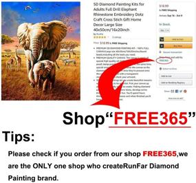 img 2 attached to Exquisite 5D Diamond Painting Kit for Adults: Elephant Rhinestone Embroidery Craft - Full Drill with Large Size 40x50cm/16x20inch - Perfect Gift for Home Decor!