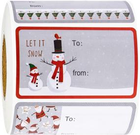 img 3 attached to 🎁 Добавьте праздничный шарм своим подаркам с наклейками WRAPAHOLIC для Рождества - наклейки с изображением Санта-Клауса, оленя, новогодней ёлки, снеговика и носка!