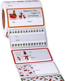 img 4 attached to 🎁 Добавьте праздничный шарм своим подаркам с наклейками WRAPAHOLIC для Рождества - наклейки с изображением Санта-Клауса, оленя, новогодней ёлки, снеговика и носка!