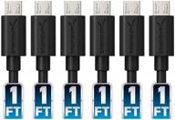 🔌 sabrent [6-pack] 1ft premium micro usb cables - high speed sync and charge - black (cb-um61) logo