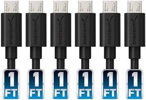 img 4 attached to 🔌 Sabrent [6-Pack] 1ft Premium Micro USB Cables - High Speed Sync and Charge - Black (CB-UM61)