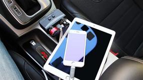 img 1 attached to 🔌 Car Charger Adapter with Voltage Display, 2-Socket Cigarette Lighter Splitter and Dual USB Port, Compatible with iPhone, iPad, Tablet, Galaxy, HTC, LG