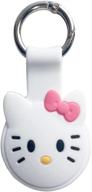 🐱 txgot protective airtag case (2021): 3d cute cartoon design, silicone cover with anti-lost keychain for apple airtag (kt cat) logo