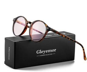 img 3 attached to Protect Your Eyes with Gleyemor Vintage Round Frame Blue Light Glasses for Men and Women