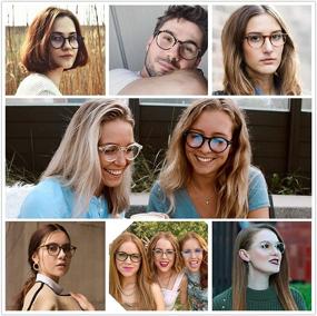 img 1 attached to Protect Your Eyes with Gleyemor Vintage Round Frame Blue Light Glasses for Men and Women