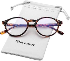 img 4 attached to Protect Your Eyes with Gleyemor Vintage Round Frame Blue Light Glasses for Men and Women