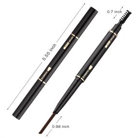 img 1 attached to 🖋️ SEILANC Waterproof Smudge-proof Eyebrow Pencil 2 Packs - Dark Brown, with Brow Brush, Automatic Eye Brow Makeup