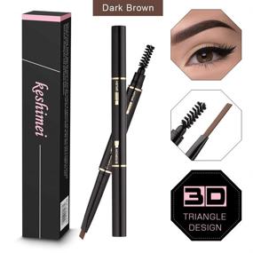 img 3 attached to 🖋️ SEILANC Waterproof Smudge-proof Eyebrow Pencil 2 Packs - Dark Brown, with Brow Brush, Automatic Eye Brow Makeup