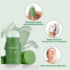 img 1 attached to Revitalizing Green Tea/Eggplant Purifying Clay Stick Mask: Deep Clean Pore, Control Oil, Improve Skin for Men & Women, All Skin Types