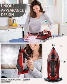 img 1 attached to 🔥 OMAIGA 1500W Cordless Iron for Clothes - Cordless Steam Iron with 11.8ozs Water Tank and Ceramic Soleplate - Advanced Anti Drip Clothes Iron with 3 Temperature Settings (Red)