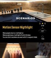 🔦 usb rechargeable motion sensor night light: enhanced wardrobe lighting for stairs, hallways, and closets - 6 modes, 30 leds, dimmable, kid-safe логотип