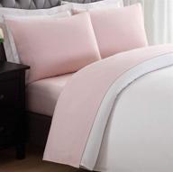 🛏️ soft and stylish: laura hart kids twin sheet set in solid blush color logo