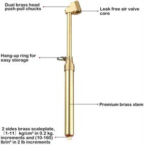 img 3 attached to 🚛 CZC AUTO Медный манометр давления в шинах, с двойной головкой для грузовиков, точный механический манометр с двойной головкой для проверки давления колес на грузовиках, автобусах, автомобилях, домов на колесах, квадроциклах, мотоциклах, велосипедах - 1-11кг/см² 10-160фунт/дюйм² (Медь, 1 упаковка)