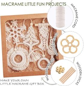 img 2 attached to 🧵 Complete Macrame Kit: 109Yards x 3mm Natural Cord for 10 Stunning Projects - Includes Rope, Sticks, Hoops, Rings, Beads, Clips, Key-Chains - Ideal Macrame Supplies & Kits for Beginner Adults