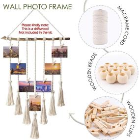 img 1 attached to 🧵 Complete Macrame Kit: 109Yards x 3mm Natural Cord for 10 Stunning Projects - Includes Rope, Sticks, Hoops, Rings, Beads, Clips, Key-Chains - Ideal Macrame Supplies & Kits for Beginner Adults