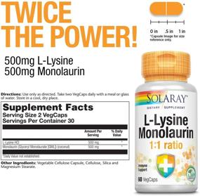 img 3 attached to L-Lysine Monolaurin Immune Supplement: Boost Immune System & Enhance Skin Health – 60 VegCaps, 30 Servings