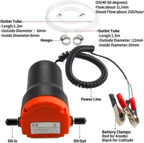 img 3 attached to 🚢 PLUMIA Oil Change Pump Extractor 12V 80W: Upgraded Electric Oil Pump for Marine, Car, Motorcycle & ATV; Effective Diesel Fluid Scavenge Suction & Transfer Pump