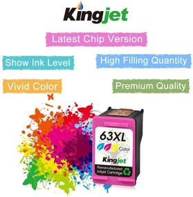 img 3 attached to High-Quality Kingjet Remanufactured Ink Cartridge Replacement for HP 63XL (Color) - Perfect for Officejet, Envy, and Deskjet Printers - Guaranteed Compatibility, 1 Pack